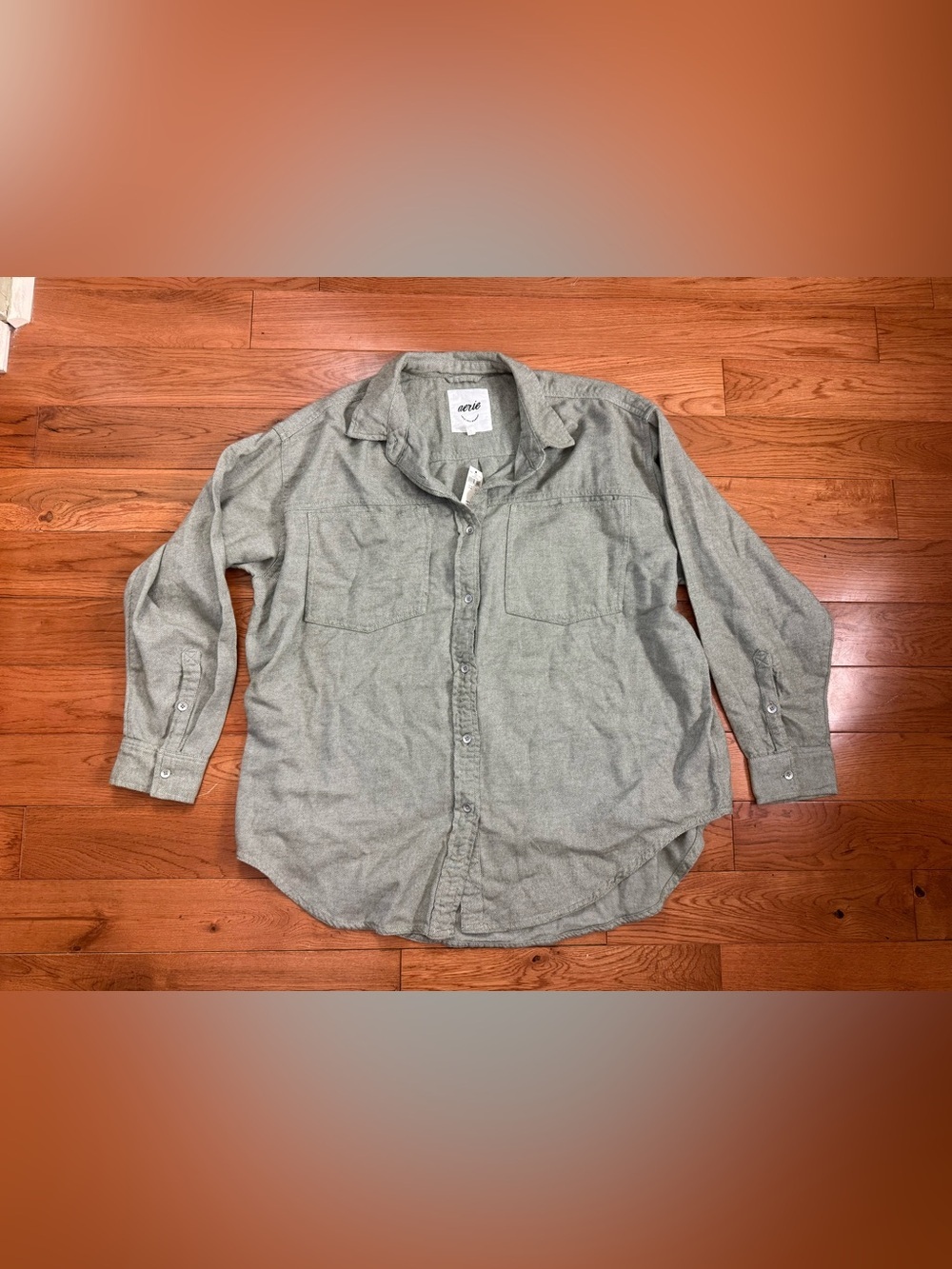 Aerie Anytime Fave Twill Button-Up Shirt NWT